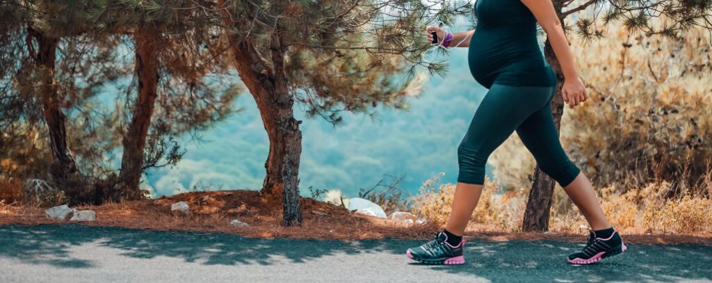 pregnant woman walking